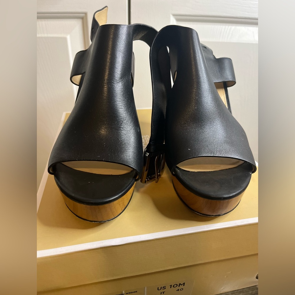 Michael Kors Black Wedge Sandals